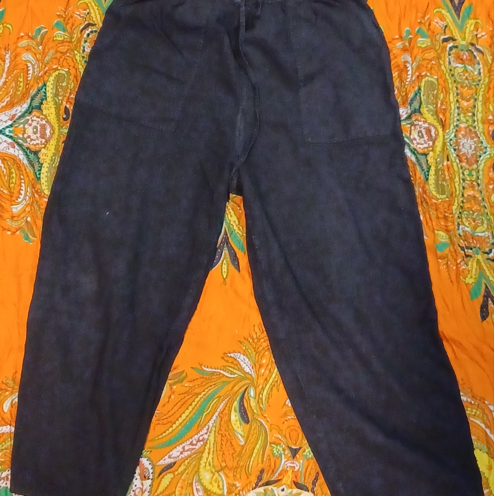 Uniti Casual Black Cargo Pants Straight-Leg